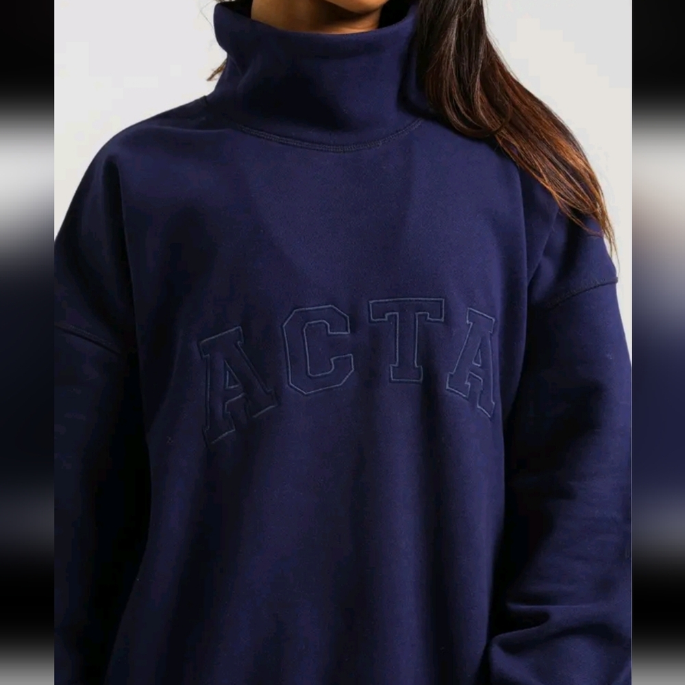 ACTA Essential Mock Neck Fleece NAVY